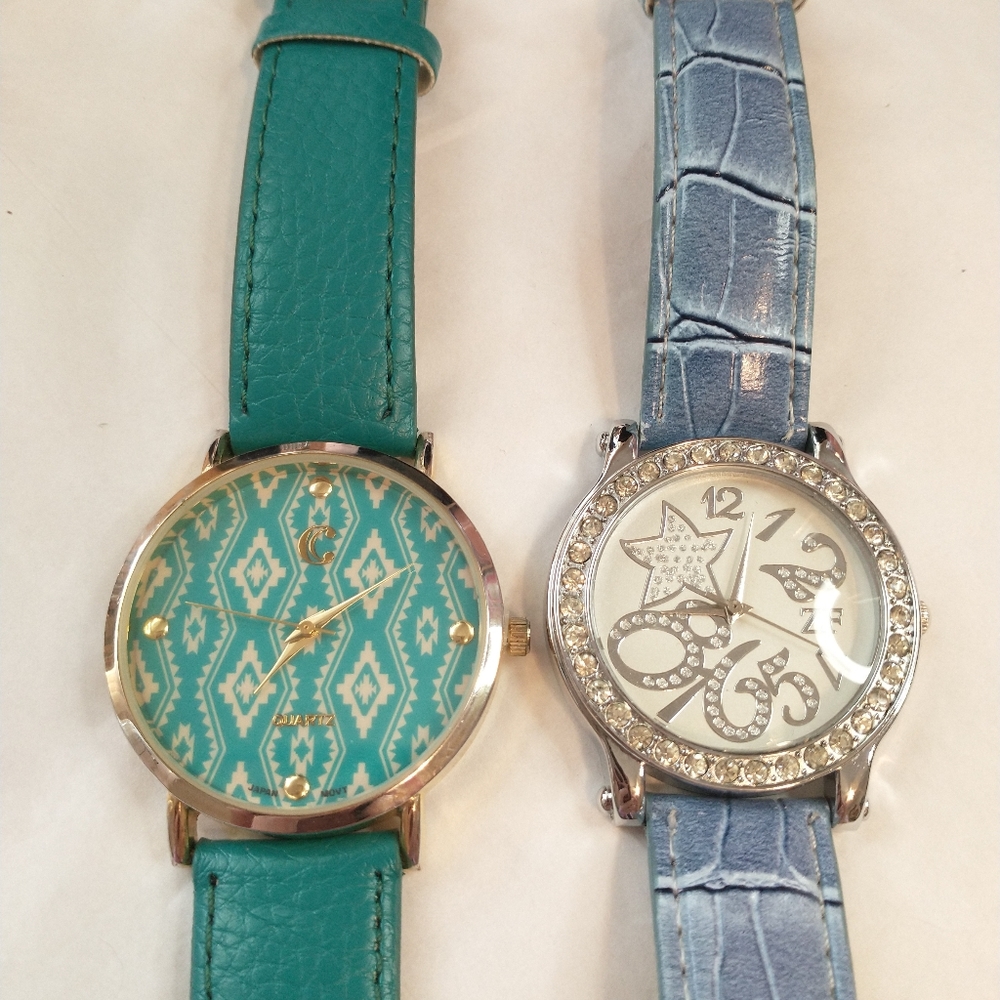 Watches 2 women's green, blue - Picture 5 of 6